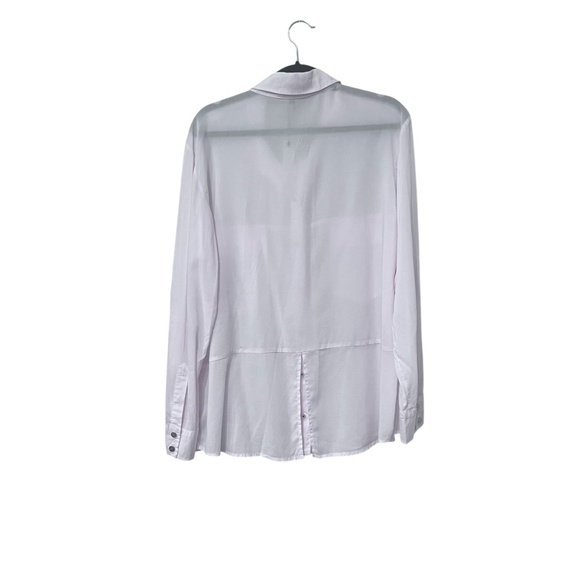 NWT Sanctuary Women's Silver Pink Long Sleeve Button Down Size L - Picture 2 of 3